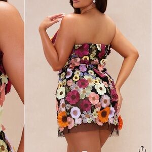 Floral Strapless Dress
